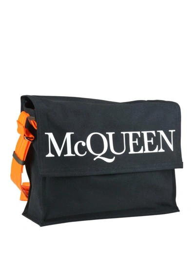 Shop Alexander Mcqueen Messenger Black Shoulder Bag