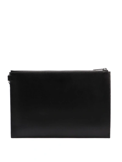 Shop Burberry Edin Contrasting Logo Leather Pouch In Black