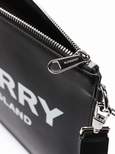 Shop Burberry Edin Contrasting Logo Leather Pouch In Black