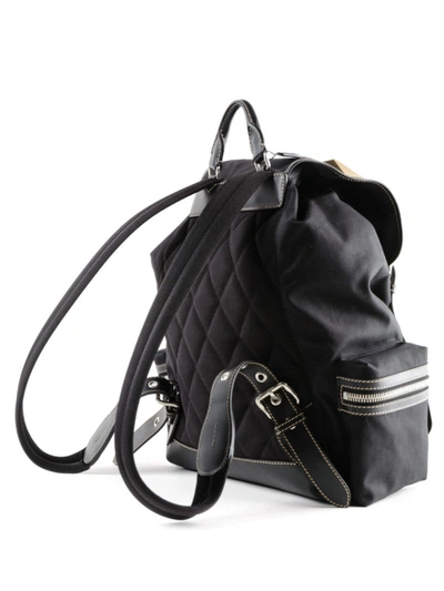 Shop Burberry The Rucksack Cotton Canvas Backpack In Black