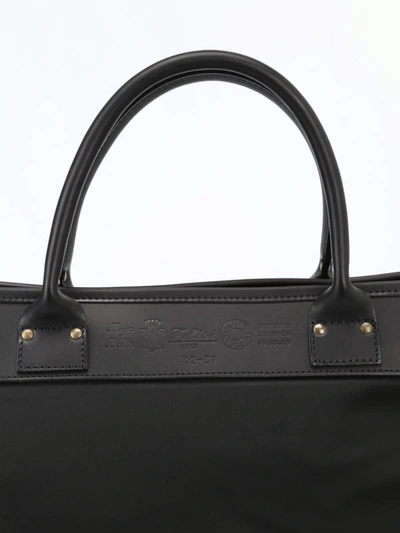 Shop Felisi Tonal Nylon And Genuine Leather Briefcase In Black