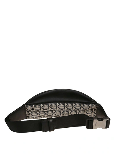 Shop Ferragamo Gancini Jacquard Belt Bag In Black