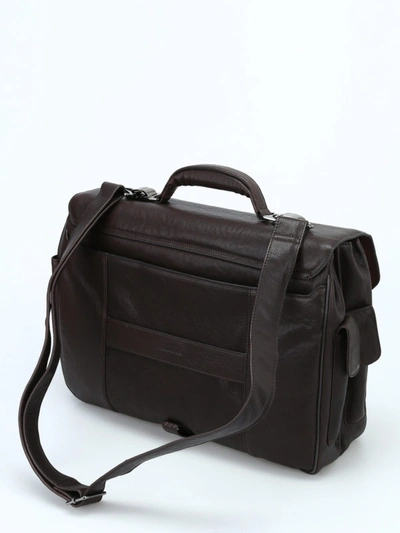 Shop Piquadro Dark Brown Washed-out Briefcase