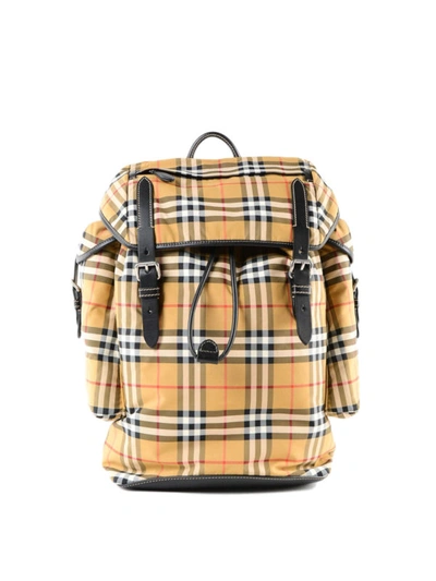 Shop Burberry Vintage Check Print Nylon Backpack In Multicolour