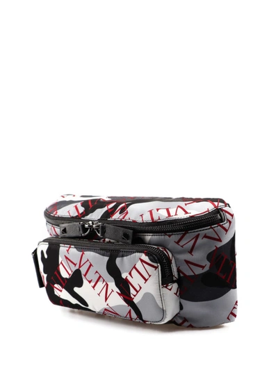 Shop Valentino Vltn Camouflage Belt Bag In Grey