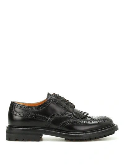 Shop Church's Priscilla Fringed Derby Brogues In Black