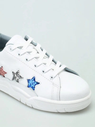 Shop Chiara Ferragni Roger Glitter Stars Sneakers In White