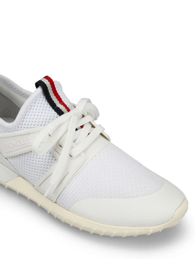 Shop Moncler Meline Leather And Mesh Sneakers In White