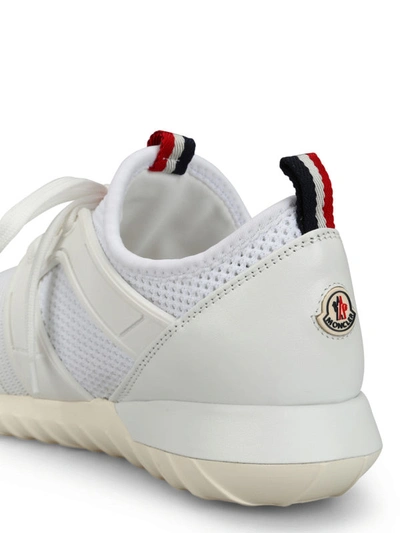 Shop Moncler Meline Leather And Mesh Sneakers In White