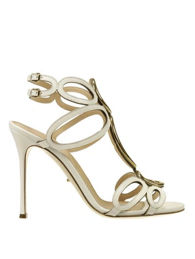 Shop Sergio Rossi Farrah Open Toe Sandals In White