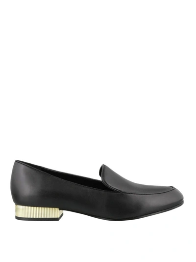 Shop Michael Kors Valerie Leather Loafers In Black