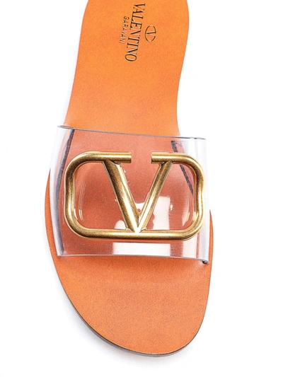 Shop Valentino Transparent Slide Sandals In Nude And Neutrals