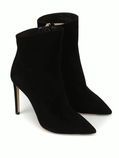 Shop Jimmy Choo Helaine 100 Black Suede Heeled Booties