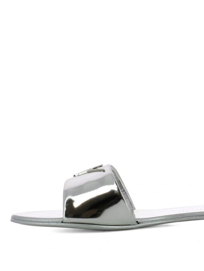 Shop Giuseppe Zanotti Shirley Mirrored Leather Sandals In Silver