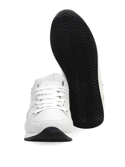 Shop Philippe Model Monaco Lace-up Sneakers In White
