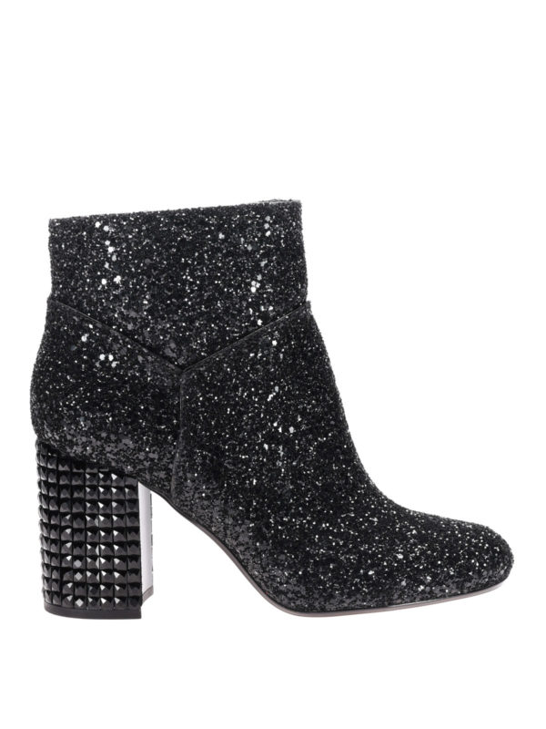 Michael Kors Arabella Glittered Ankle Boots In Black | ModeSens