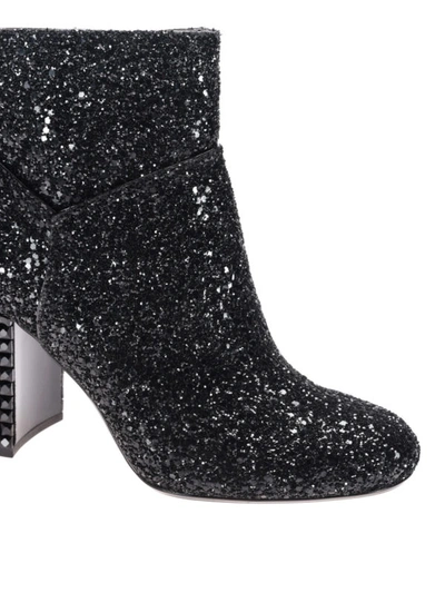 Shop Michael Kors Arabella Glittered Ankle Boots In Black