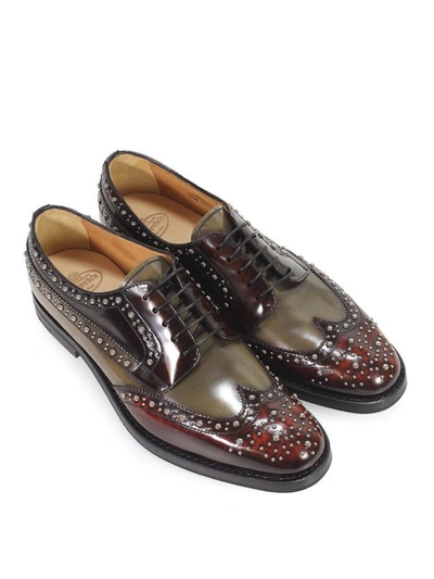 Shop Church's Studded Multicolour Leather Derby Brogues