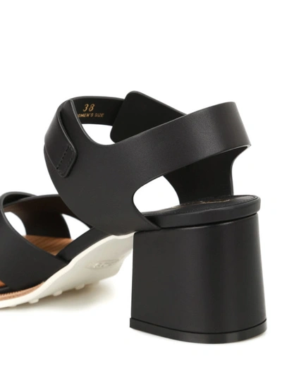 Shop Tod's Smooth Leather Heeled Sandals In Black