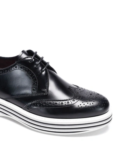 Shop Church's Striped Sole Derby Brogue In Black