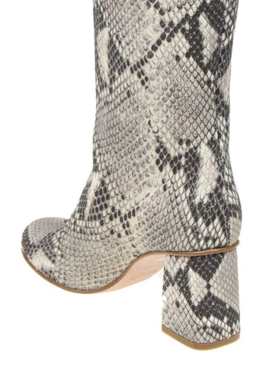 Shop Red Valentino Python Print Leather Boots In Animal Print