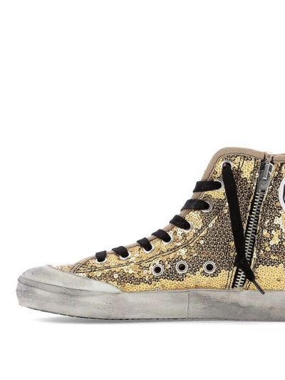 Shop Golden Goose Francy Gold-tone Glittered Sneakers