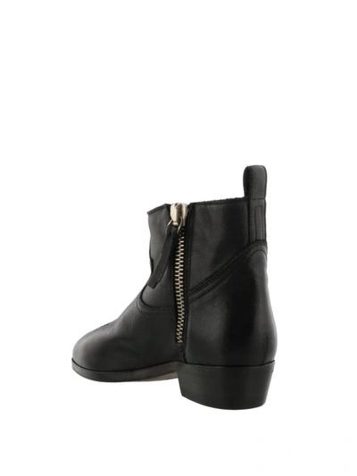 Shop Golden Goose Viand Used Effect Leather Texan Booties In Black