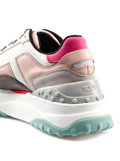 Shop Tod's Leather Nubuck And Techno Fabric Sneakers In Multicolour