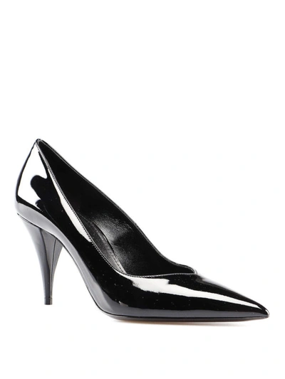 Shop Saint Laurent Kiki Black Patent Leather Pumps