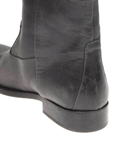 Shop Golden Goose King Black Leather Ankle Boots