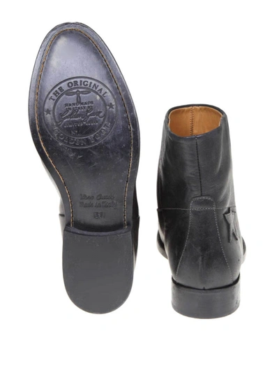 Shop Golden Goose King Black Leather Ankle Boots