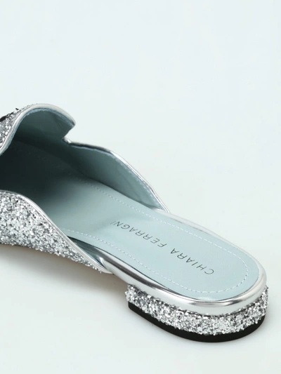 Shop Chiara Ferragni Suite Life Silver Glitter Mules