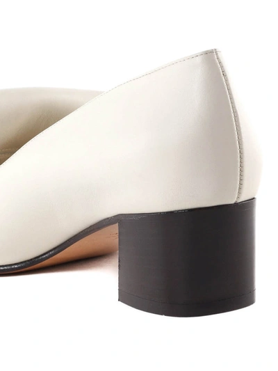 Shop Valentino Leather Fringed  Loafers In White