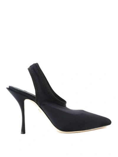 Shop Dolce & Gabbana Lori Stretch Jersey Slingbacks In Black