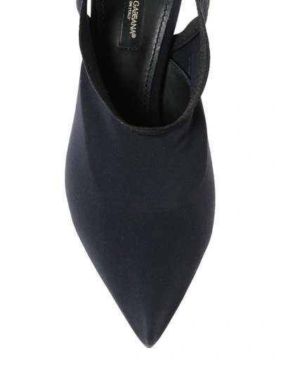 Shop Dolce & Gabbana Lori Stretch Jersey Slingbacks In Black