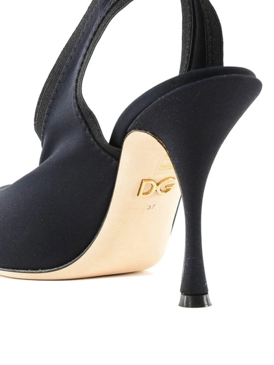 Shop Dolce & Gabbana Lori Stretch Jersey Slingbacks In Black