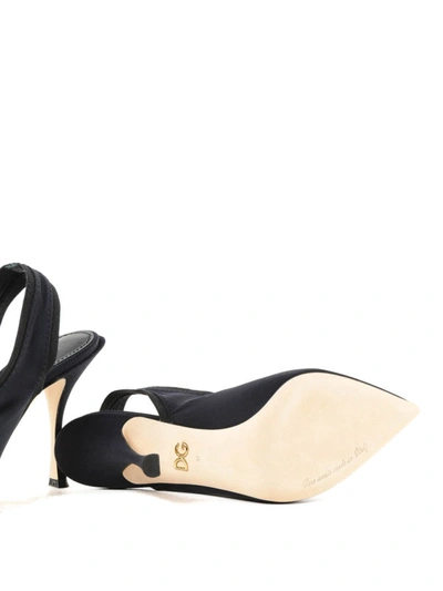 Shop Dolce & Gabbana Lori Stretch Jersey Slingbacks In Black