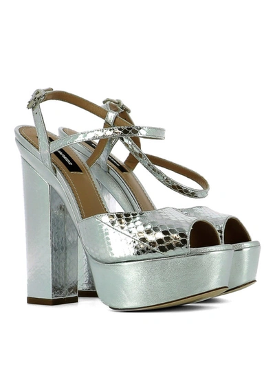 Shop Dsquared2 Ziggy Platform Sandals In Silver