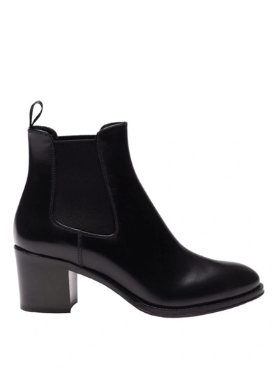 Shop Church's Black Brushed Leather Heeled Ankle Boots