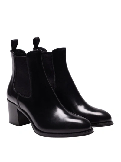 Shop Church's Black Brushed Leather Heeled Ankle Boots