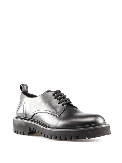 Shop Valentino Rear Vlogo Leather Derby Shoes In Black