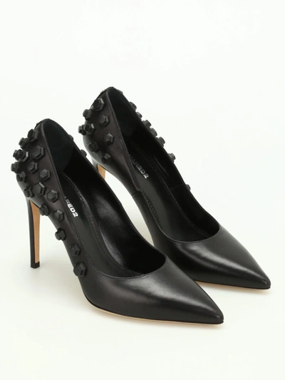 Shop Dsquared2 Studded Leather Pumps In Black