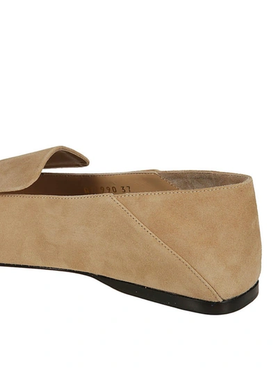 Shop Sergio Rossi Sr1 Soft Suede Flat Slippers In Beige