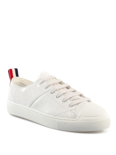 Shop Moncler Linda Leather Sneakers In White