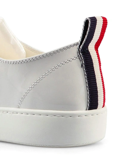 Shop Moncler Linda Leather Sneakers In White