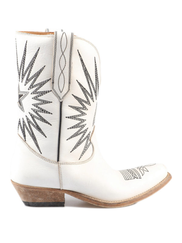golden goose wish star boots white
