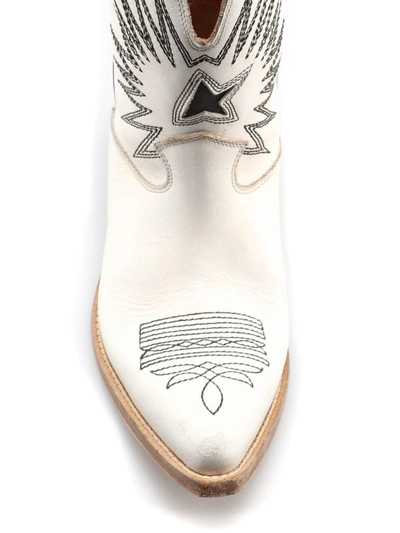 Shop Golden Goose Wish Star White Leather Boots