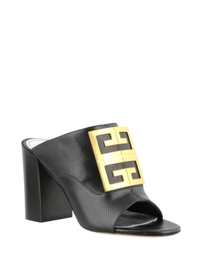 Shop Givenchy 4g Detailed Leather Sandals In Black