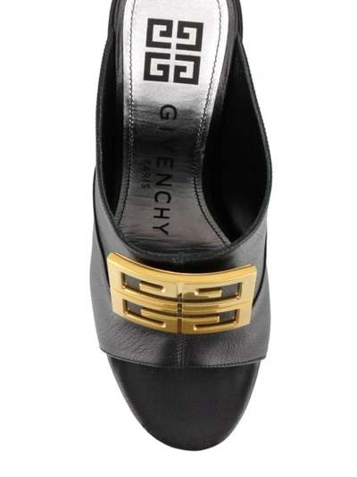 Shop Givenchy 4g Detailed Leather Sandals In Black