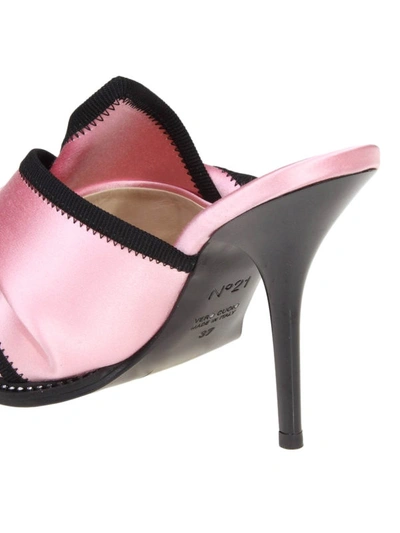 Shop N°21 Pink And Black Silk Blend High Sandals